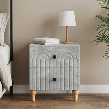 Bedside Cabinet Concrete Grey 43 x 34.5 x 48 cm Engineered Wood