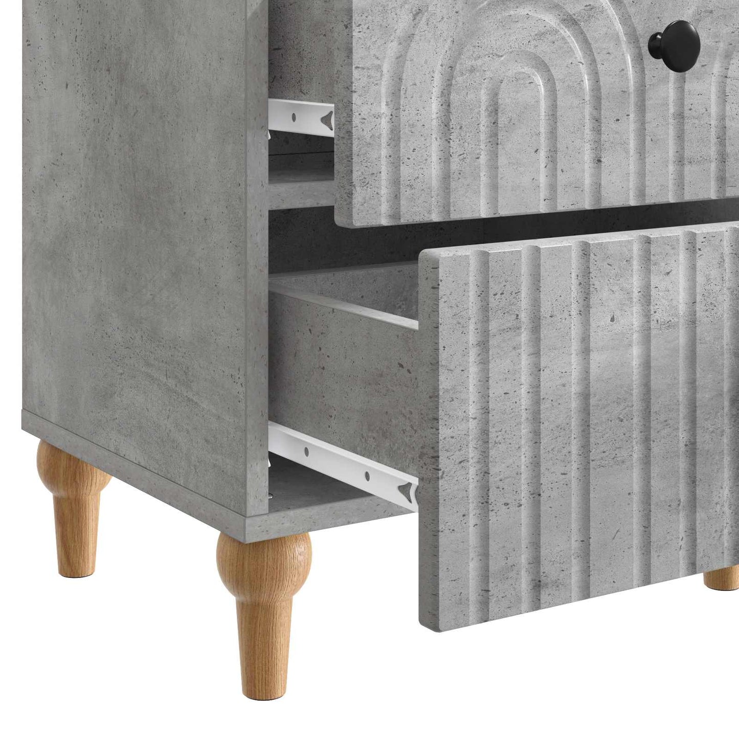 Bedside Cabinet 2 pcs Concrete Grey 43 x 34.5 x 48 cm