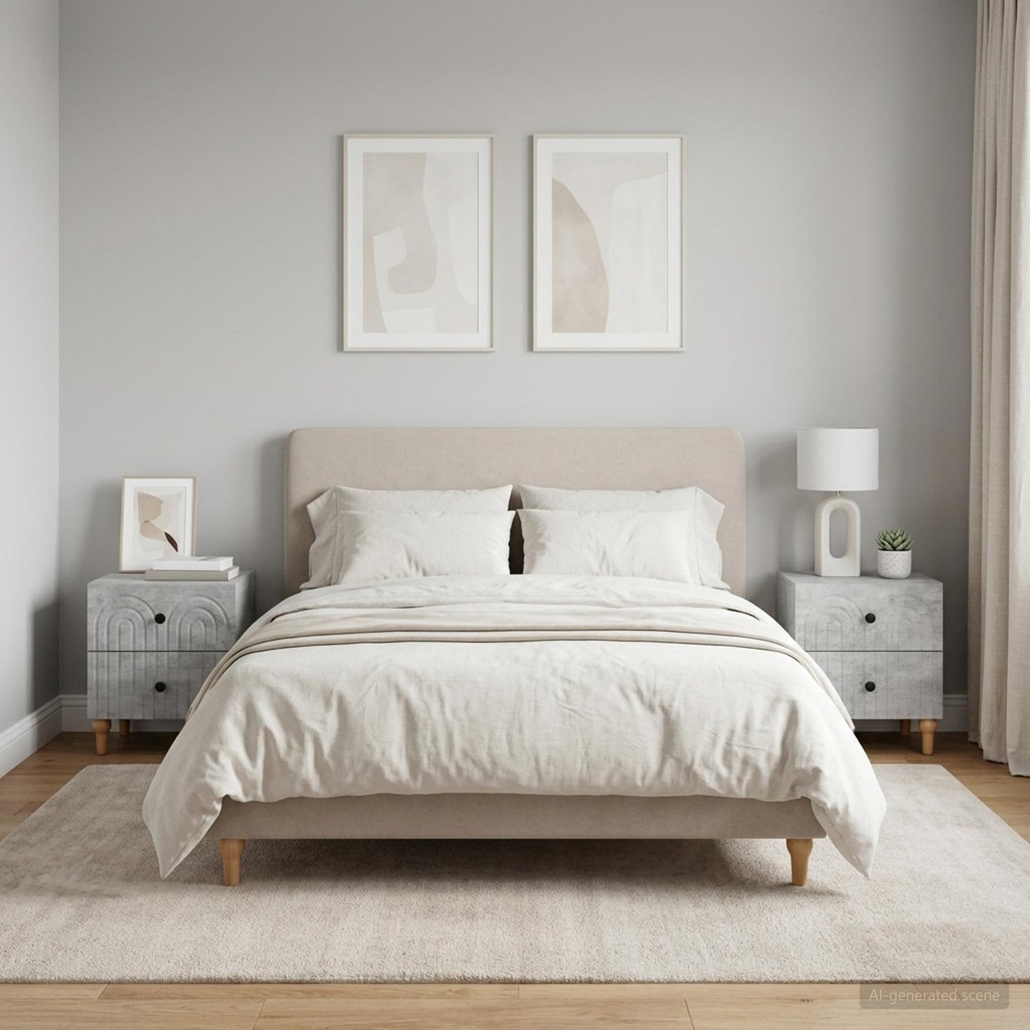 Bedside Cabinet 2 pcs Concrete Grey 43 x 34.5 x 48 cm