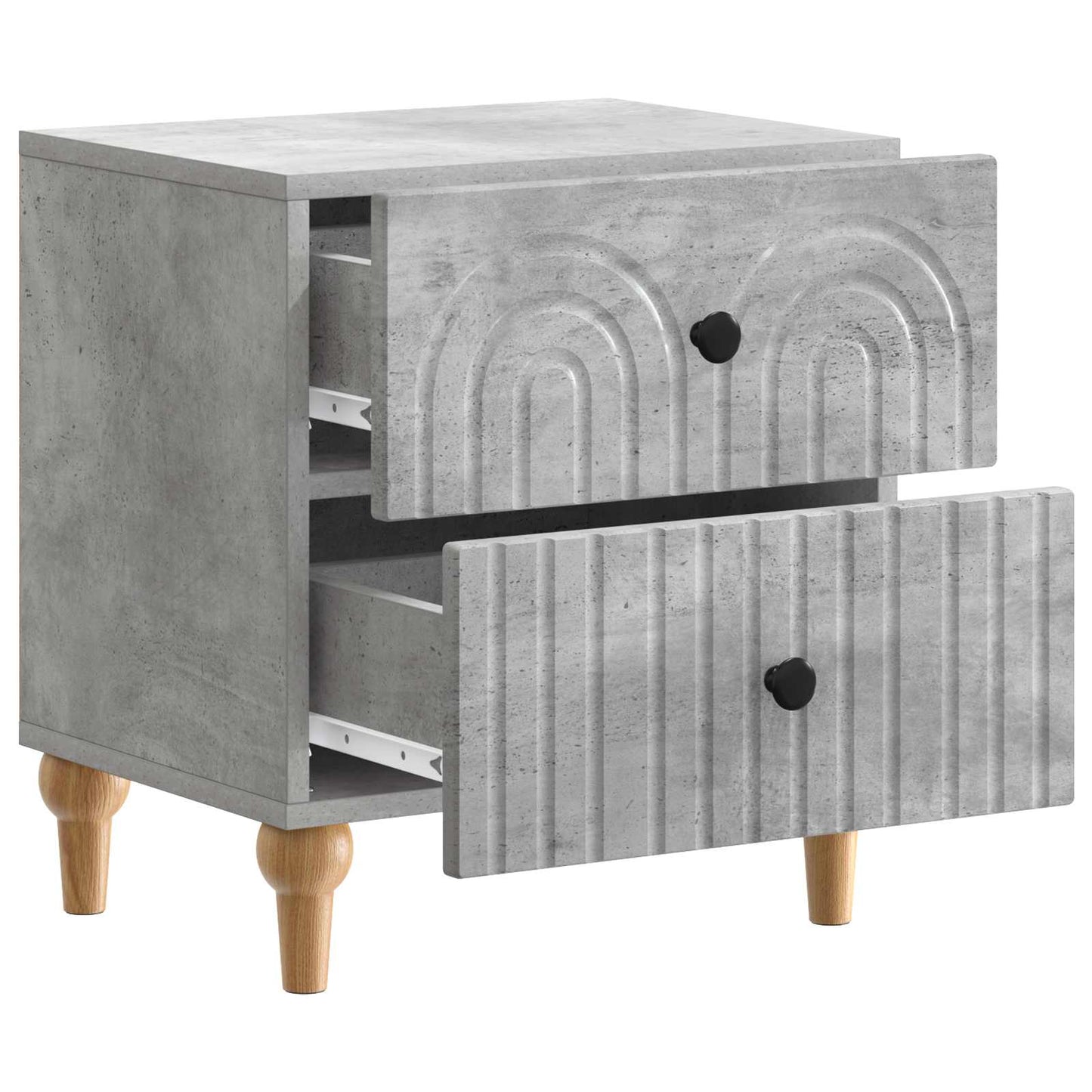 Bedside Cabinet 2 pcs Concrete Grey 43 x 34.5 x 48 cm