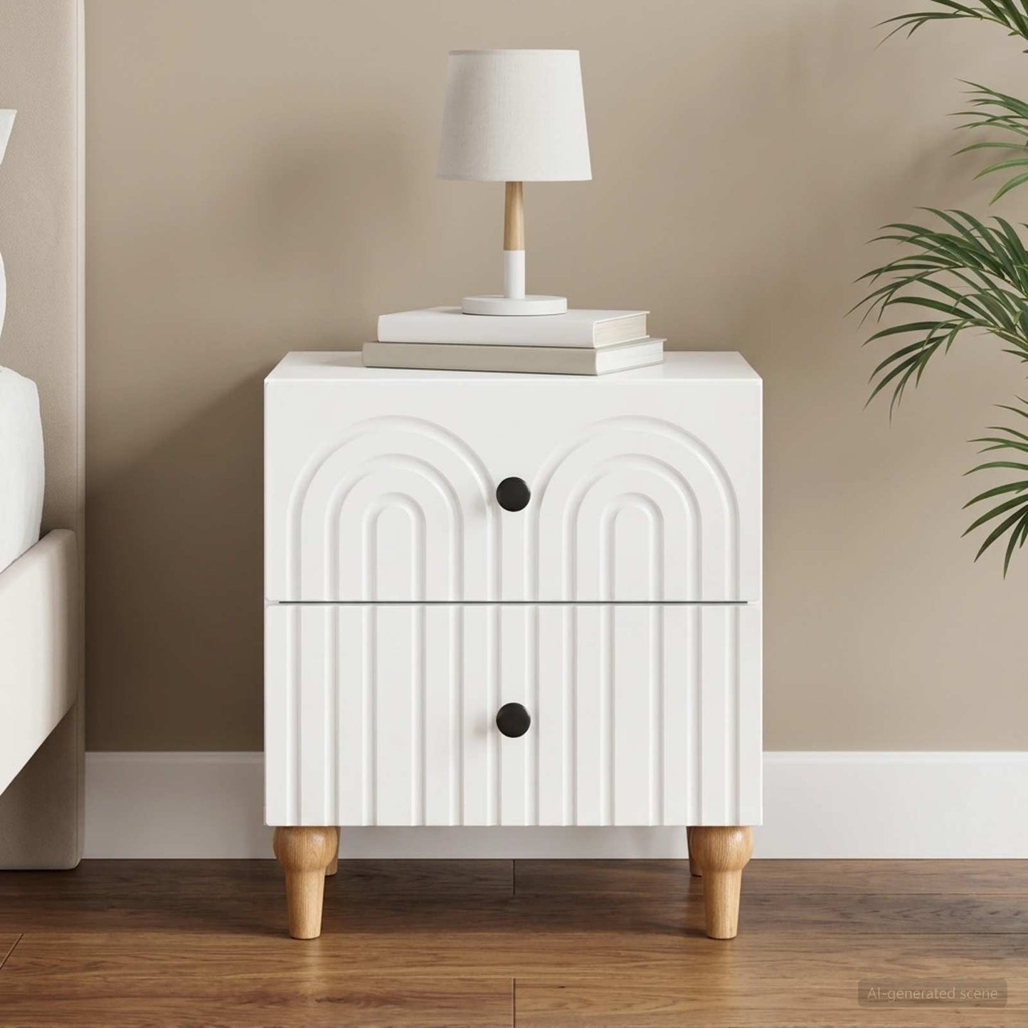 Bedside Cabinet with Drawer High Gloss White 43 x 34.5 x 48 cm