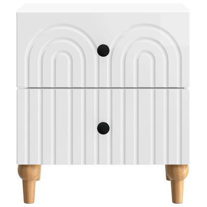 Bedside Cabinet with Drawer High Gloss White 43 x 34.5 x 48 cm
