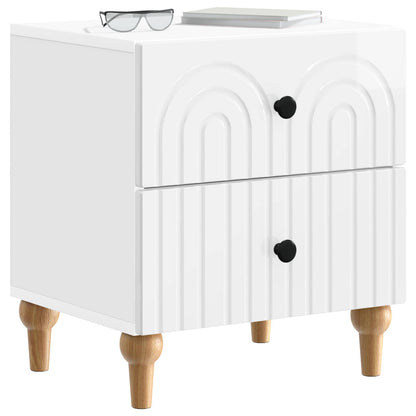Bedside Cabinet with Drawer High Gloss White 43 x 34.5 x 48 cm