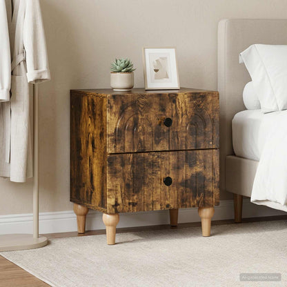 Bedside Cabinet 2 pcs Smoked Oak 43 x 34.5 x 48 cm
