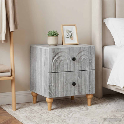 Bedside Cabinet 2 pcs Grey Sonoma 43 x 34.5 x 48 cm