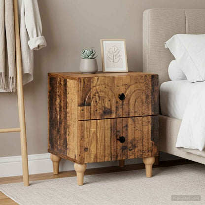 Bedside Cabinet 2 pcs Old Wood 43 x 34.5 x 48 cm