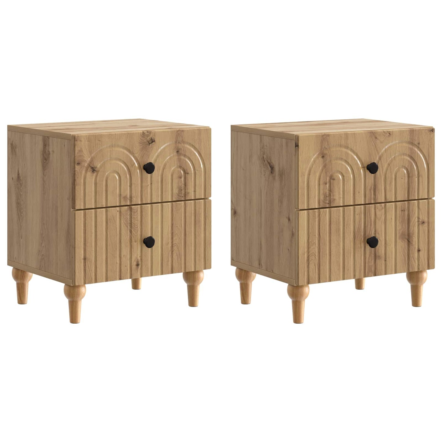 Bedside Cabinet with Drawer 2 pcs Artisan Oak 43 x 34.5 x 48 cm