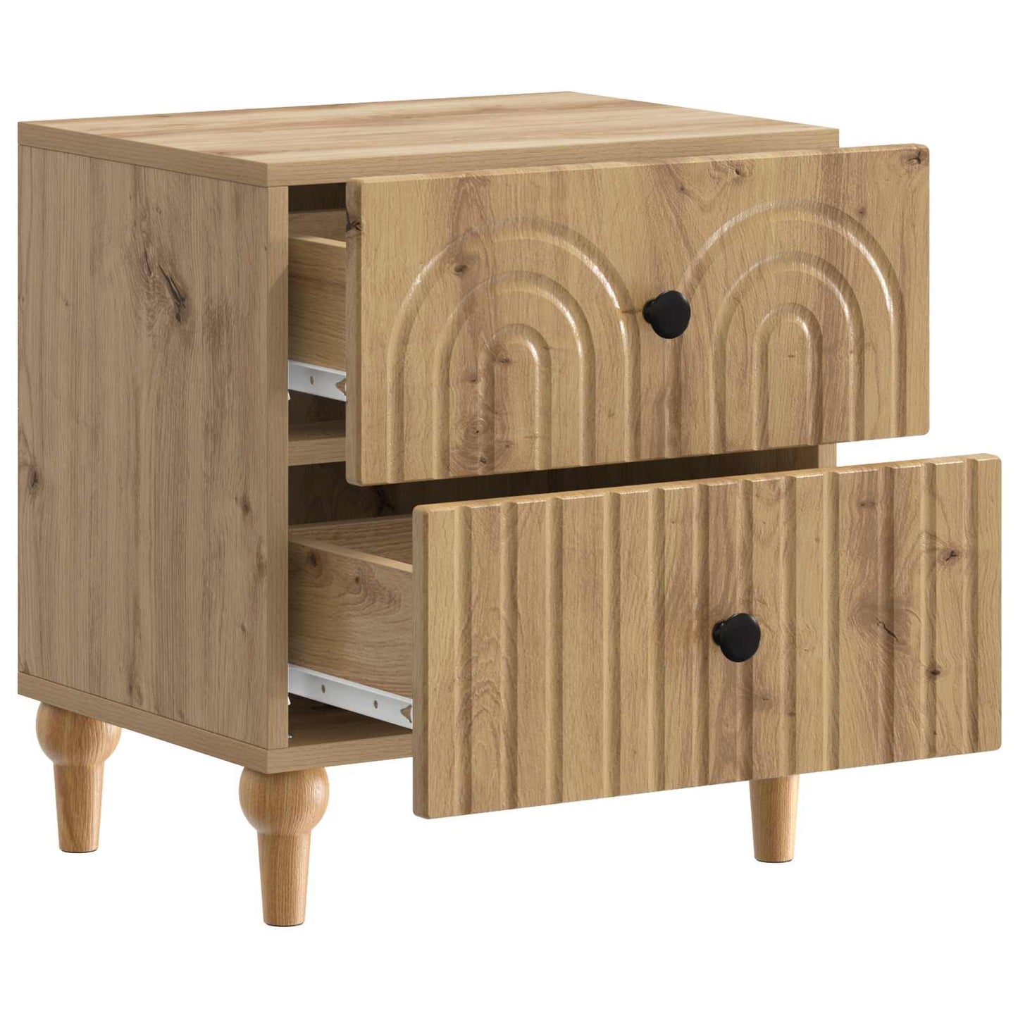 Bedside Cabinet with Drawer 2 pcs Artisan Oak 43 x 34.5 x 48 cm