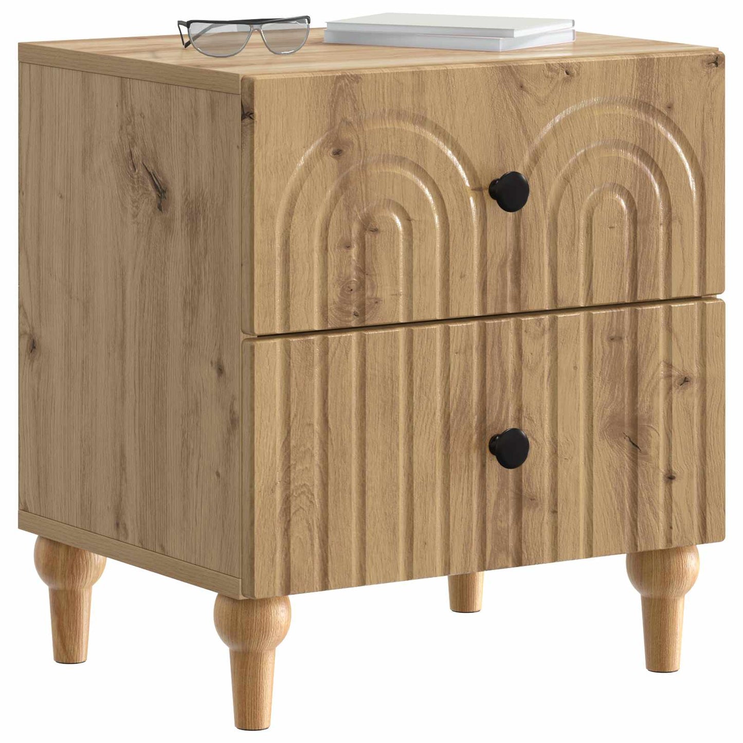 Bedside Cabinet with Drawer 2 pcs Artisan Oak 43 x 34.5 x 48 cm