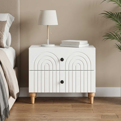 Bedside Cabinet White 62 x 34.5 x 48 cm Engineered Wood