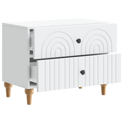 Bedside Cabinet White 62 x 34.5 x 48 cm Engineered Wood