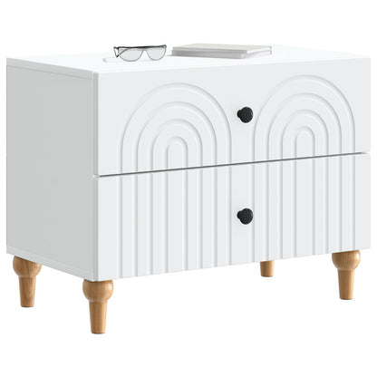 Bedside Cabinet White 62 x 34.5 x 48 cm Engineered Wood