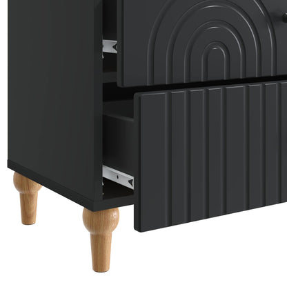 Bedside Cabinet Black 62 x 34.5 x 48 cm Engineered Wood