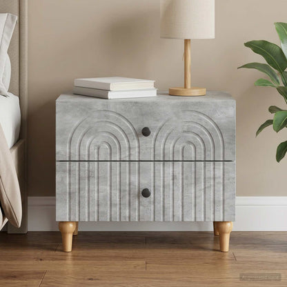 Bedside Cabinet Concrete Grey 62 x 34.5 x 48 cm Engineered Wood