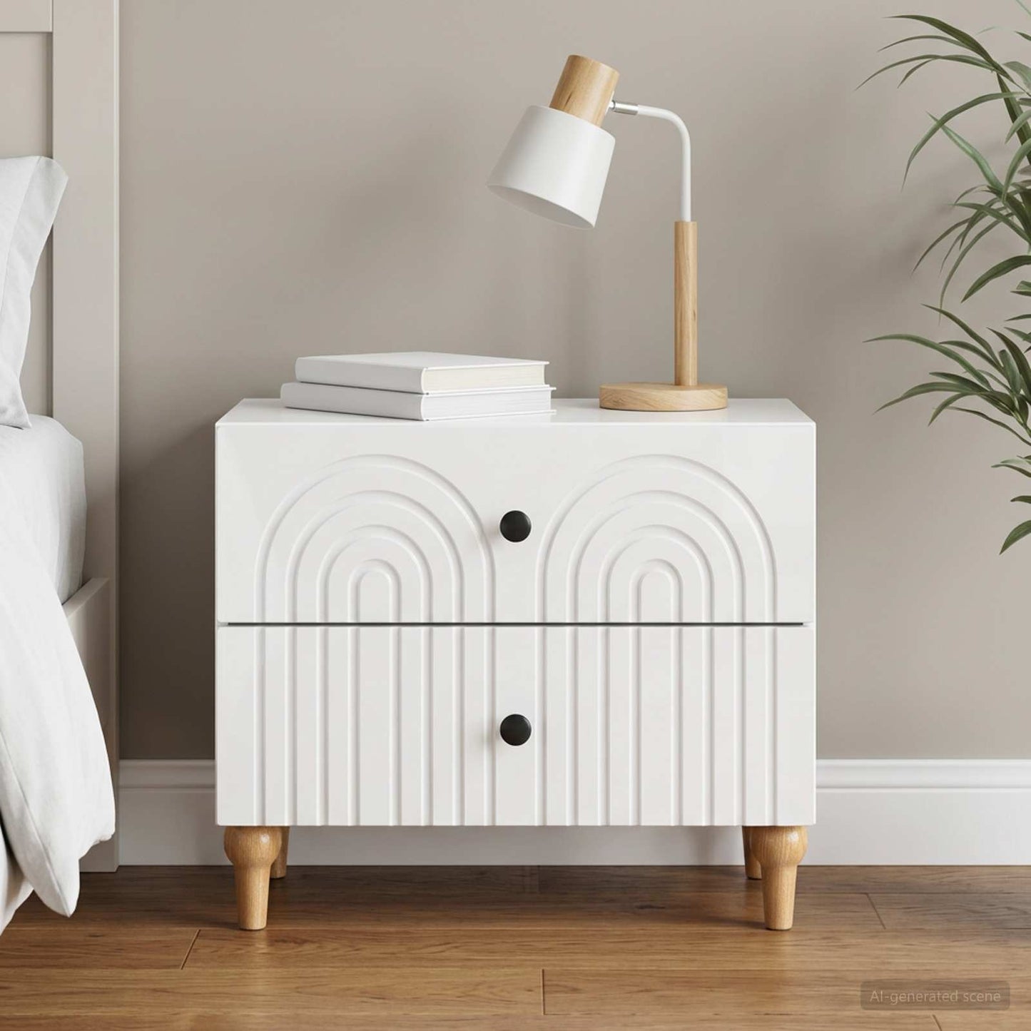 Bedside Cabinet with Drawer High Gloss White 62 x 34.5 x 48 cm