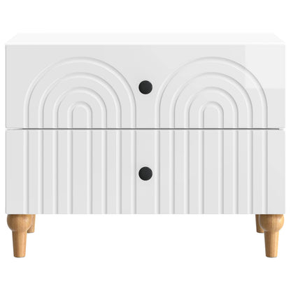 Bedside Cabinet with Drawer High Gloss White 62 x 34.5 x 48 cm