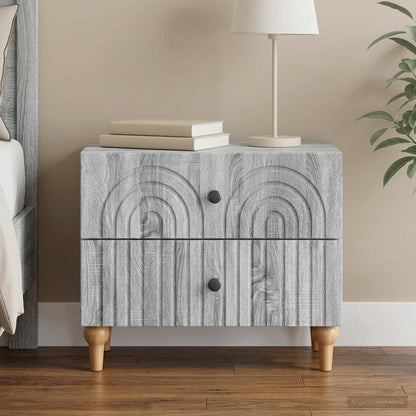Bedside Cabinet Grey Sonoma 62 x 34.5 x 48 cm Engineered Wood