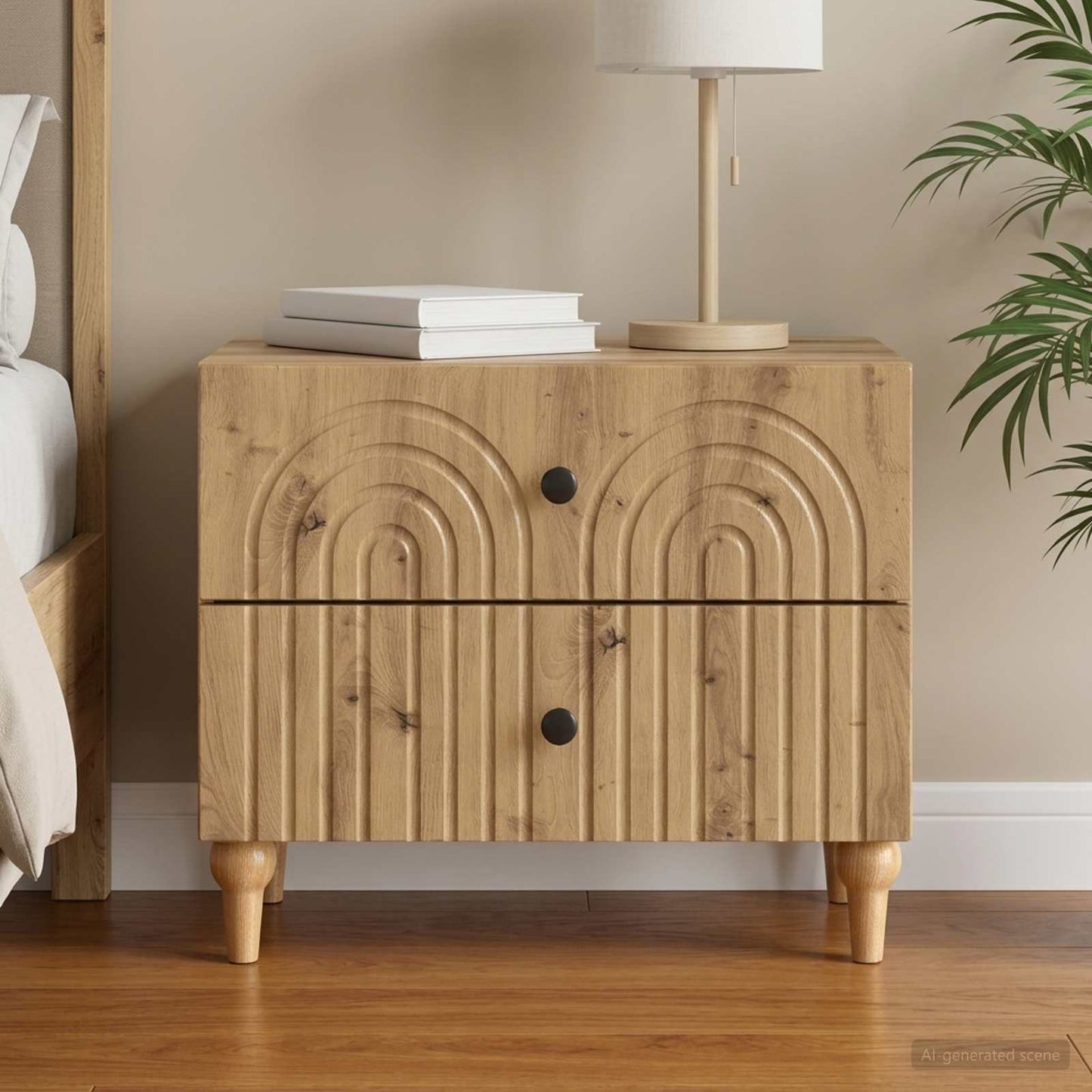 Bedside Cabinet Artisan Oak 62 x 34.5 x 48 cm Engineered Wood