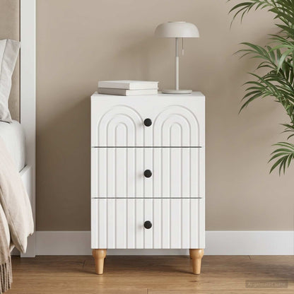 Bedside Cabinet White 43x 41 x 66.5 cm Engineered Wood