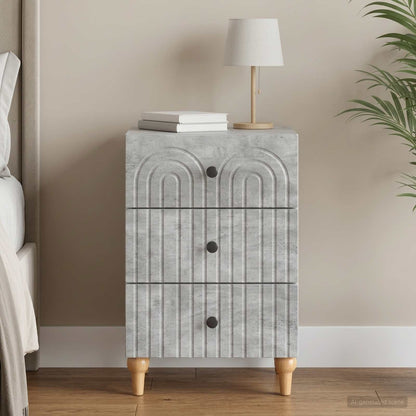 Bedside Cabinet Concrete Grey 43x 41 x 66.5 cm Engineered Wood