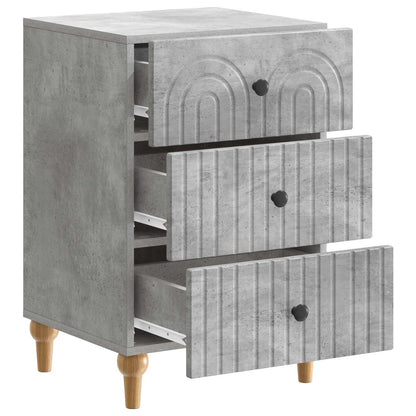 Bedside Cabinet Concrete Grey 43x 41 x 66.5 cm Engineered Wood