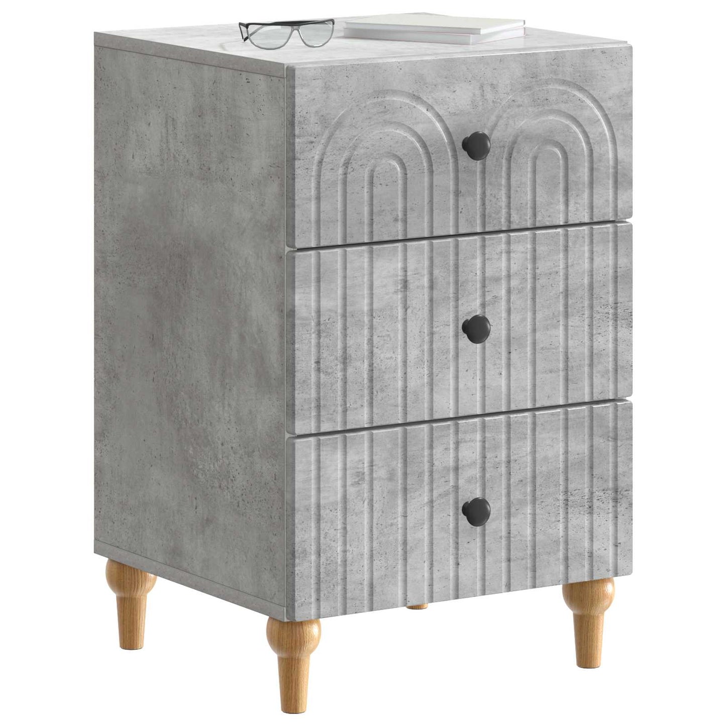 Bedside Cabinet Concrete Grey 43x 41 x 66.5 cm Engineered Wood
