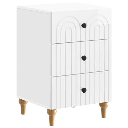 Bedside Cabinet with Drawer High Gloss White 43x 41 x 66.5 cm