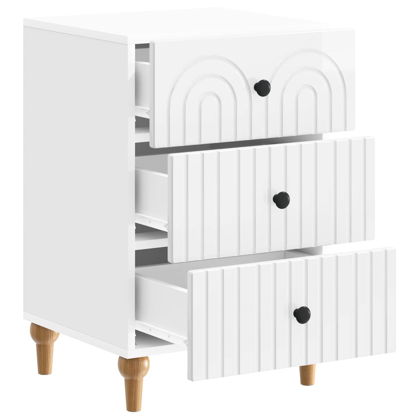 Bedside Cabinet with Drawer High Gloss White 43x 41 x 66.5 cm
