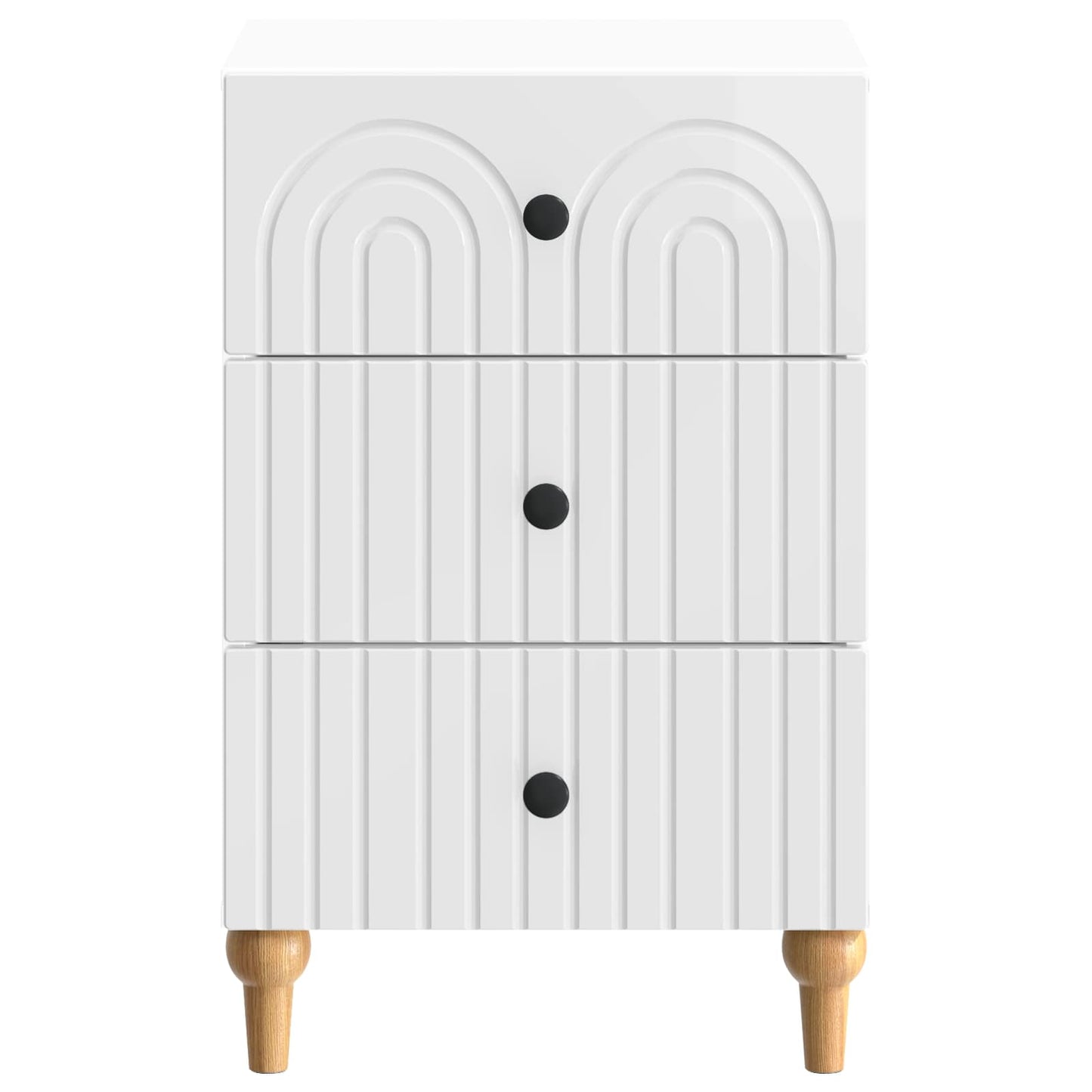 Bedside Cabinet with Drawer High Gloss White 43x 41 x 66.5 cm