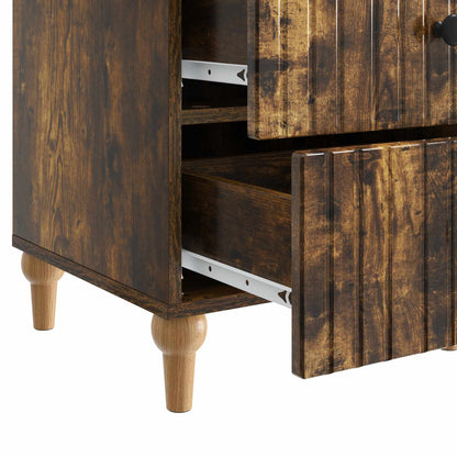 Bedside Cabinet Smoked Oak 43x 41 x 66.5 cm Engineered Wood