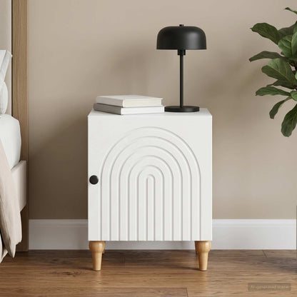 Bedside Cabinet White 43 x 34.5 x 50 cm Engineered Wood