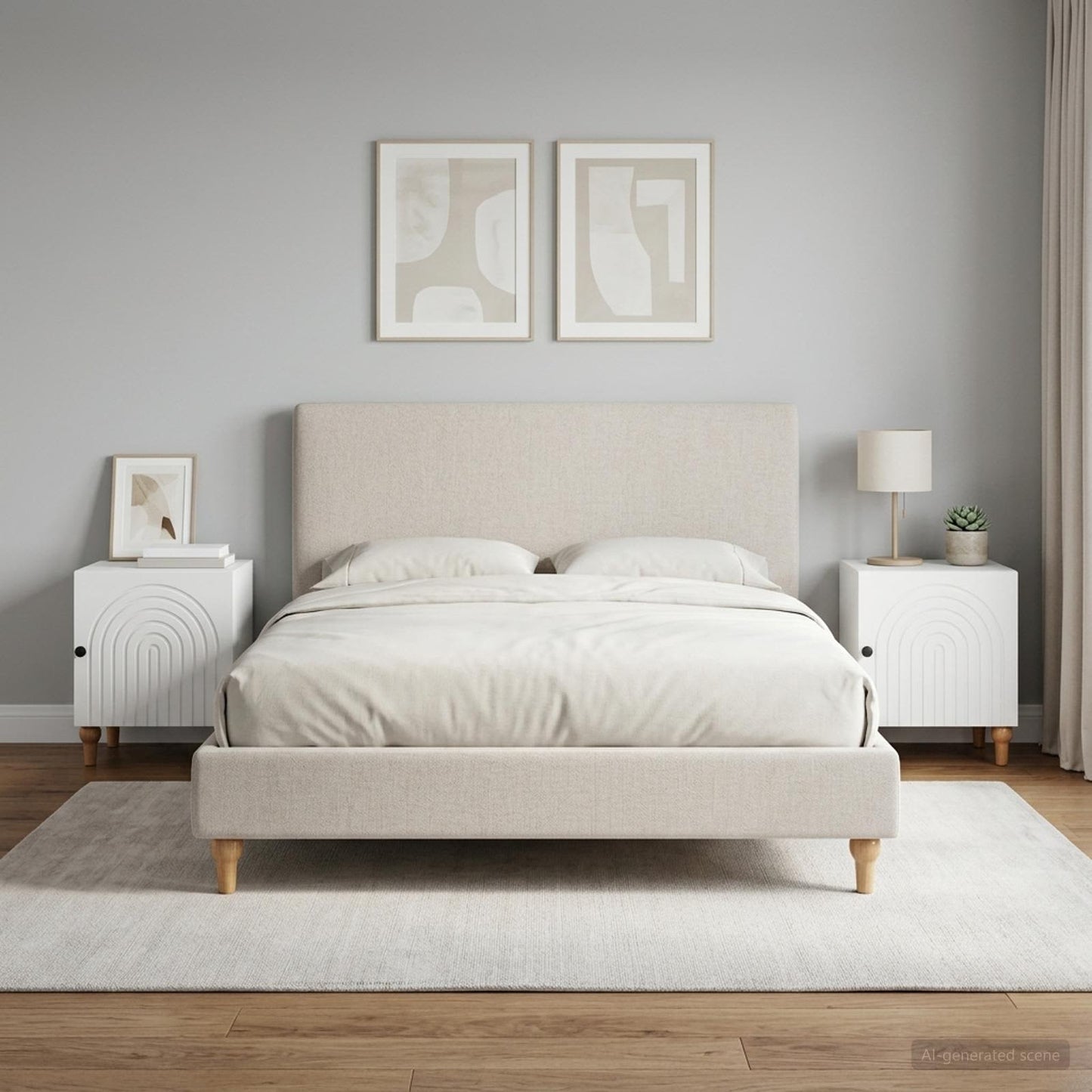 Bedside Cabinet 2 pcs White 43 x 34.5 x 50 cm Engineered Wood