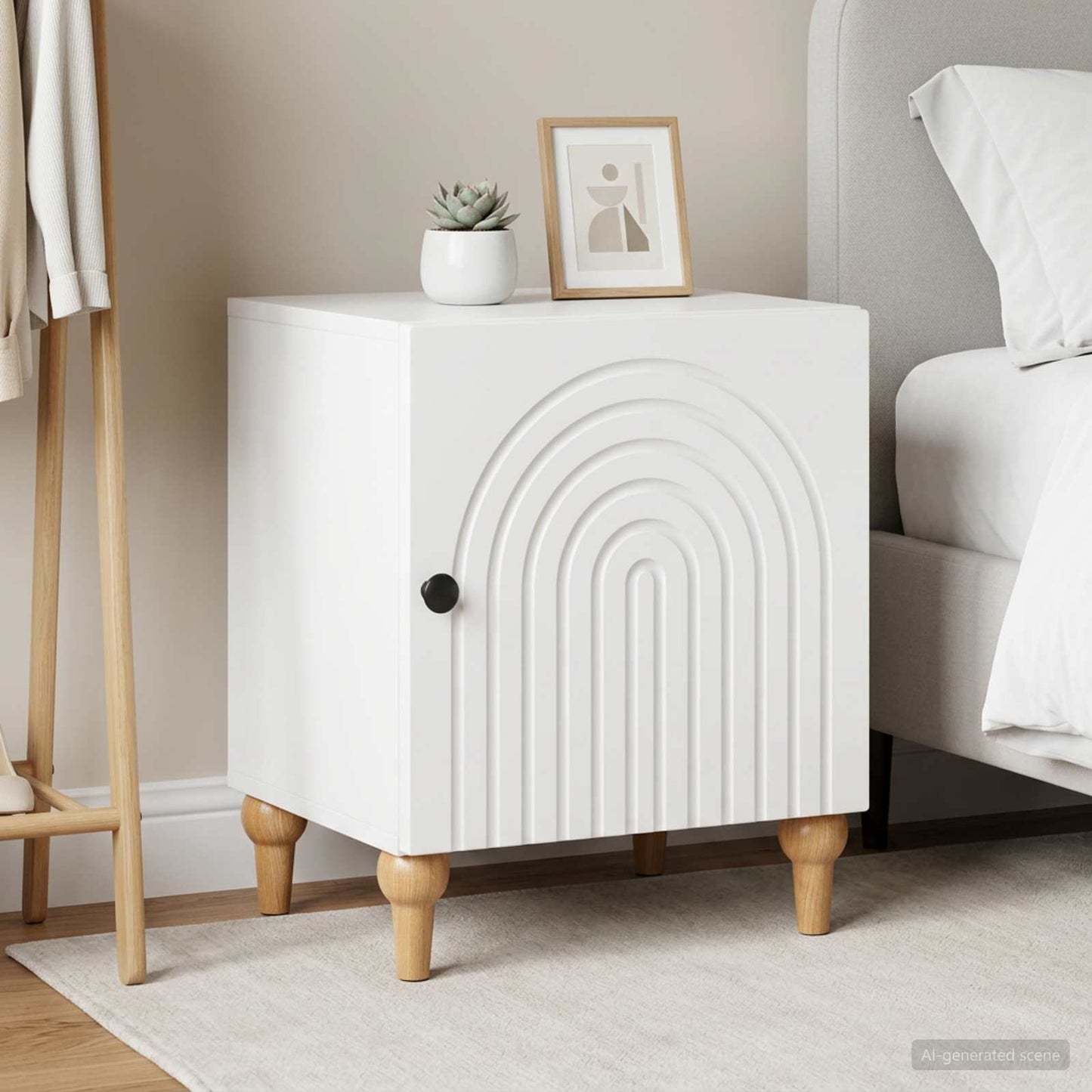 Bedside Cabinet 2 pcs White 43 x 34.5 x 50 cm Engineered Wood