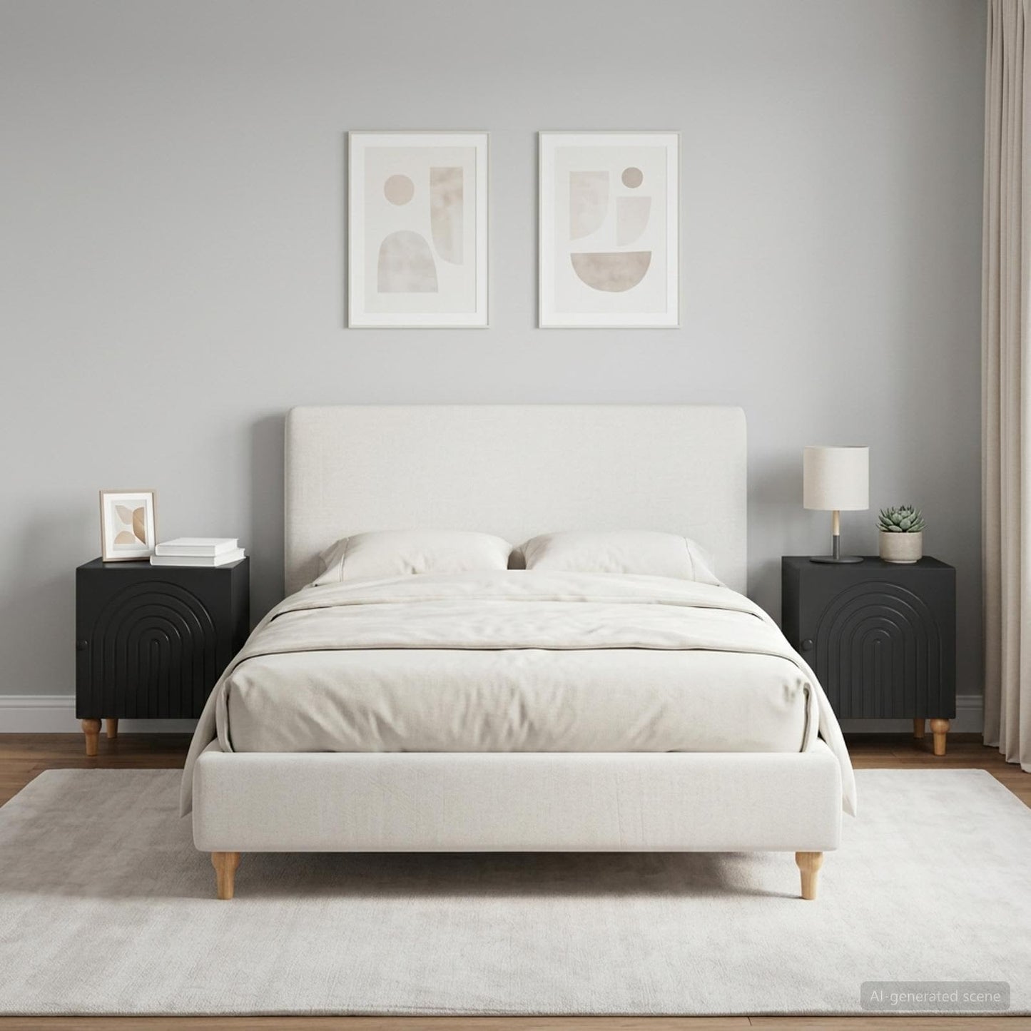 Bedside Cabinet 2 pcs Black 43 x 34.5 x 50 cm Engineered Wood