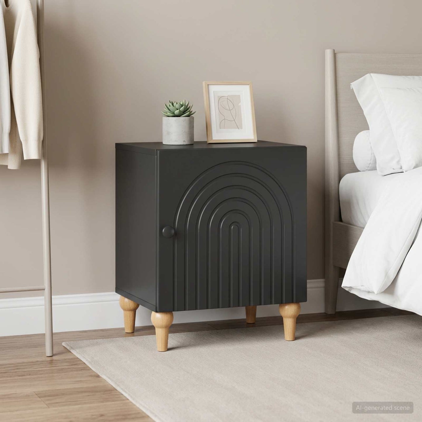 Bedside Cabinet 2 pcs Black 43 x 34.5 x 50 cm Engineered Wood
