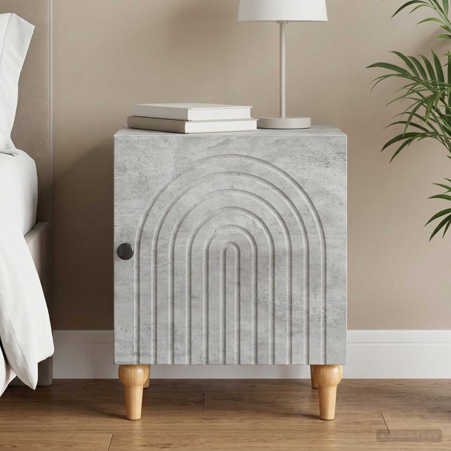 Bedside Cabinet Concrete Grey 43 x 34.5 x 50 cm Engineered Wood