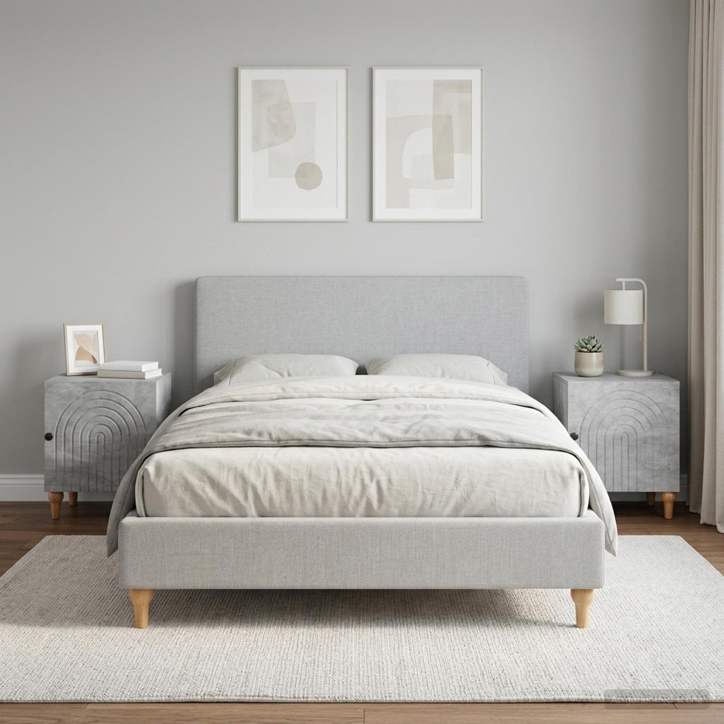 Bedside Cabinet 2 pcs Concrete Grey 43 x 34.5 x 50 cm