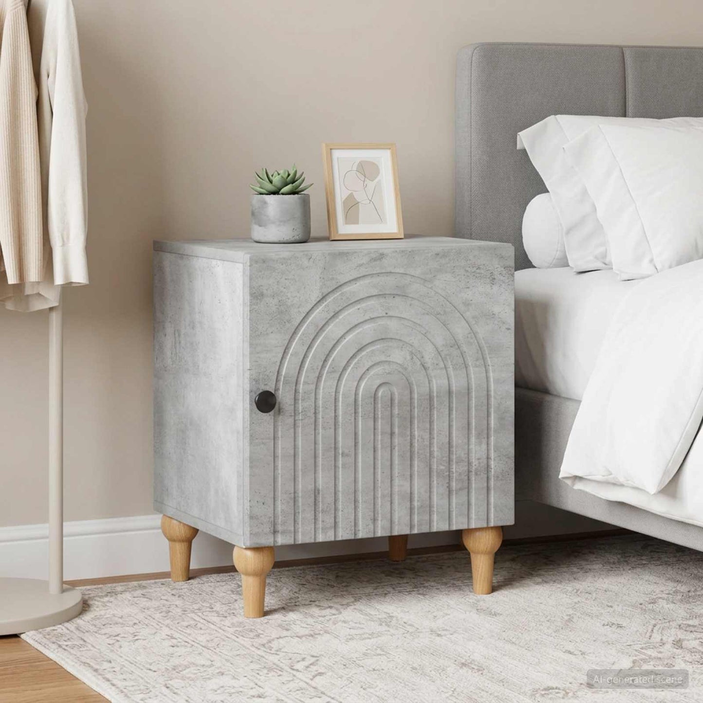 Bedside Cabinet 2 pcs Concrete Grey 43 x 34.5 x 50 cm