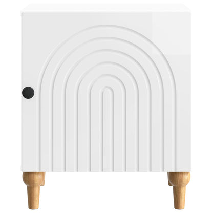 Bedside Cabinet High Gloss White 43 x 34.5 x 50 cm
