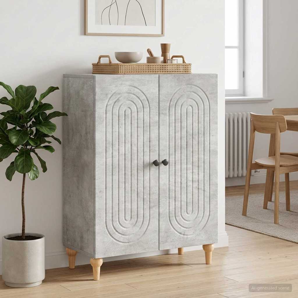 Sideboard Concrete Grey 66 x 34.5 x 90 cm Engineered Wood