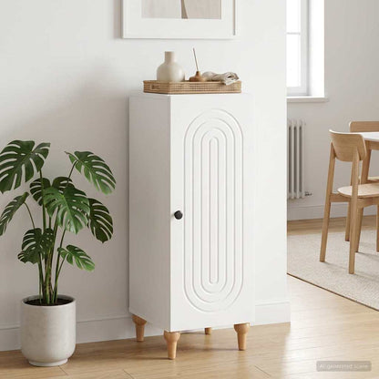 Sideboard High Gloss White 33 x 34.5 x 90 cm Engineered Wood