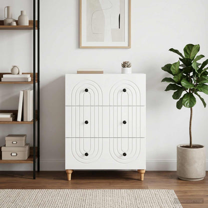 Drawer Cabinet White 66 x 34.5 x 90 cm Engineered Wood