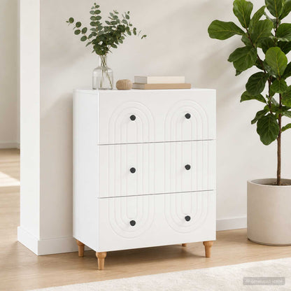 Drawer Cabinet White 66 x 34.5 x 90 cm Engineered Wood
