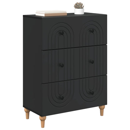 Drawer Cabinet Black 66 x 34.5 x 90 cm Engineered Wood