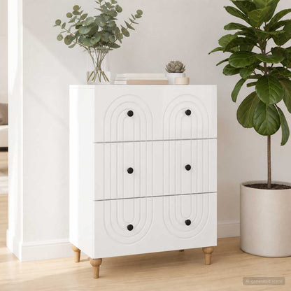 Drawer Cabinet High Gloss White 66 x 34.5 x 90 cm
