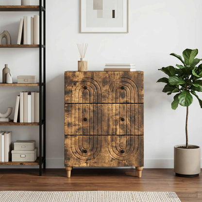Drawer Cabinet Smoked Oak 66 x 34.5 x 90 cm Engineered Wood