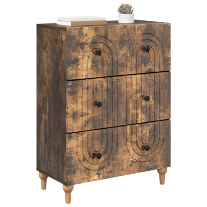 Drawer Cabinet Smoked Oak 66 x 34.5 x 90 cm Engineered Wood