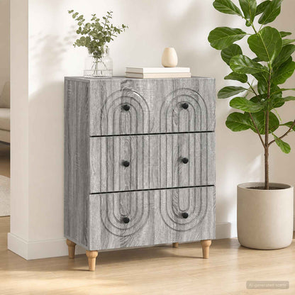 Drawer Cabinet Grey Sonoma 66 x 34.5 x 90 cm Engineered Wood