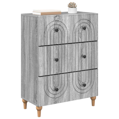 Drawer Cabinet Grey Sonoma 66 x 34.5 x 90 cm Engineered Wood