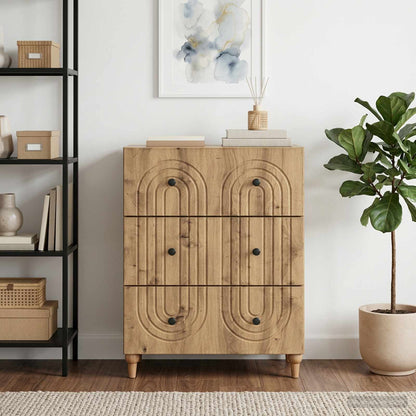 Drawer Cabinet 66 x 34.5 x 90 cm Engineered Wood Artisan Oak